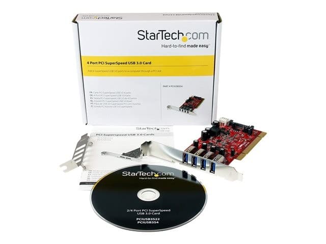 StarTech.com 4 Port PCI SuperSpeed USB 3.0 Adapter Card with SATA/SP4 Power - Quad Port PCI USB 3 Controller Card (PCIUSB3S4) - USB adapter - PCI-X - USB 3.0 x 4 - Image 8