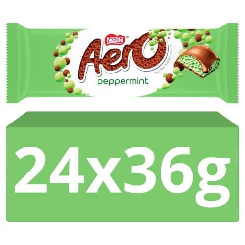 Aero Bubbly Peppermint Chocolate Bar - Light & Aerated Centre, 36g | Multipack of 24 - Image 2