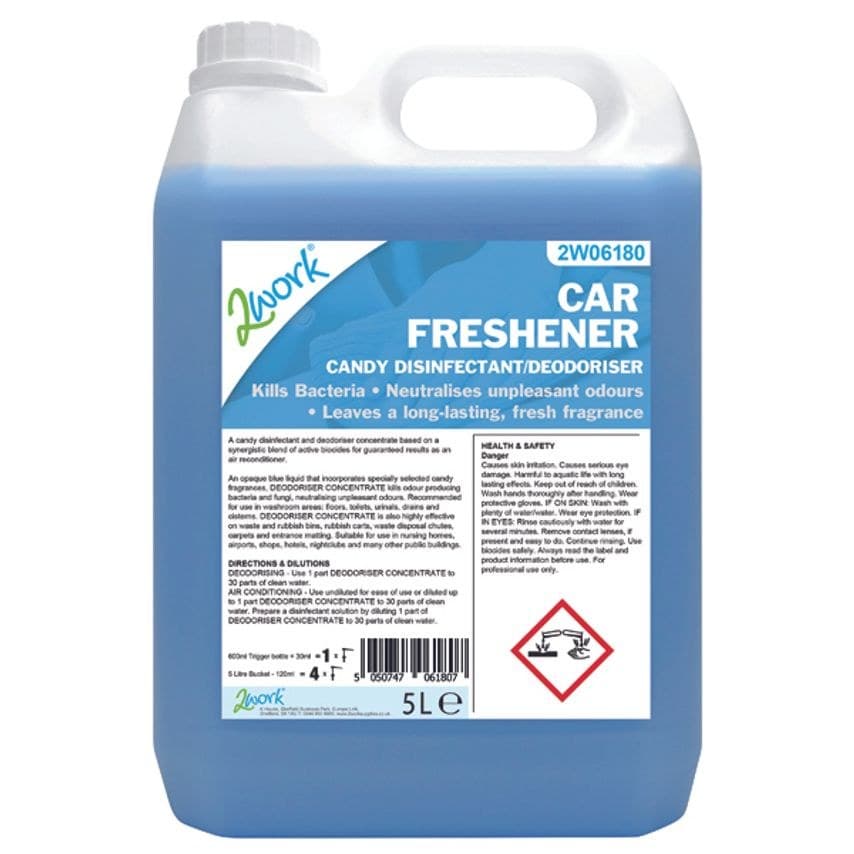 2Work Car Freshener Fresh Candy DisinfectantDeodoriser Concentrate 5L