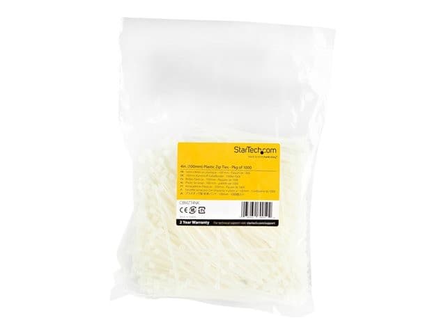 StarTech CBMZT4NK Cable Ties 10cm 1000 Pack White - Image 8