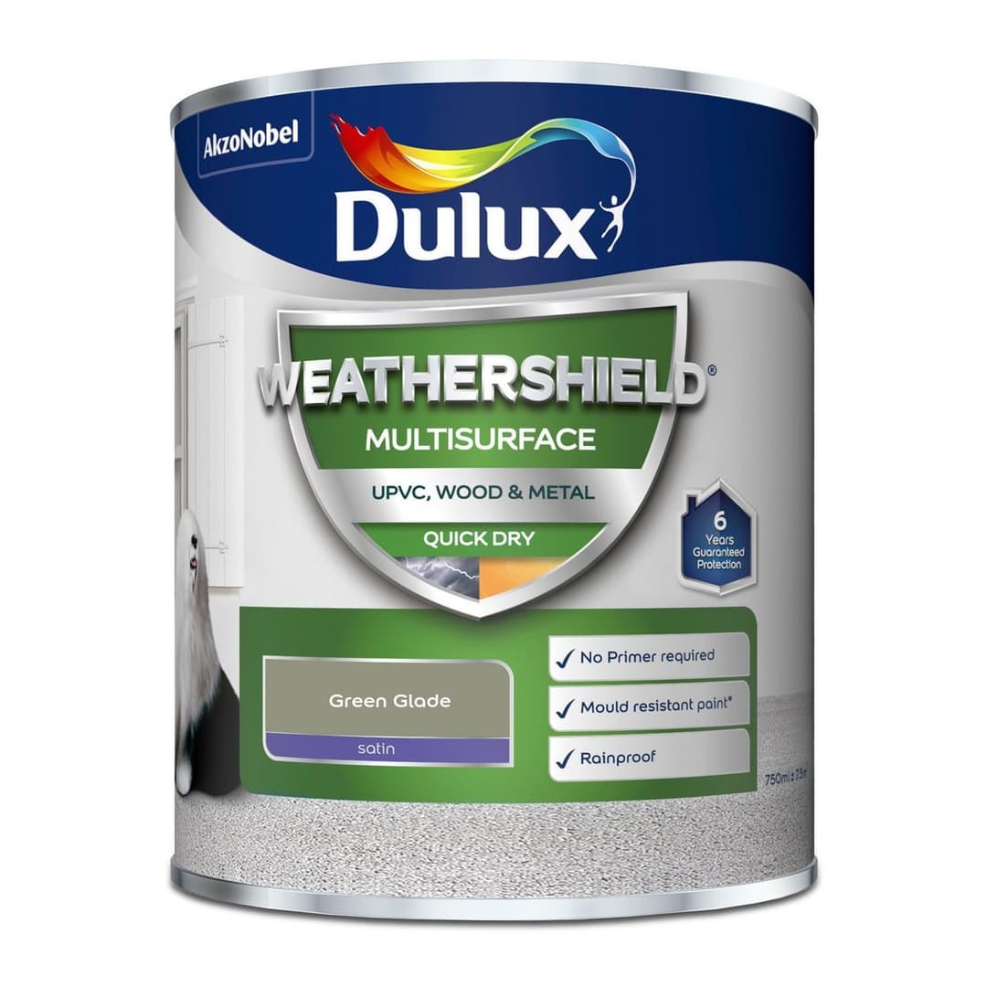 Dulux Weathershield Multisurface Satin Green Glade – 750ml - Image 4