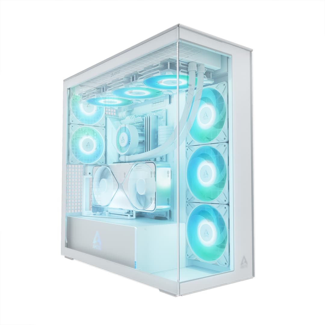 Arctic Xtender ARGB Tempered Glass w/ Vertical GPU Mount Mid Tower PC Case - White - Image 5