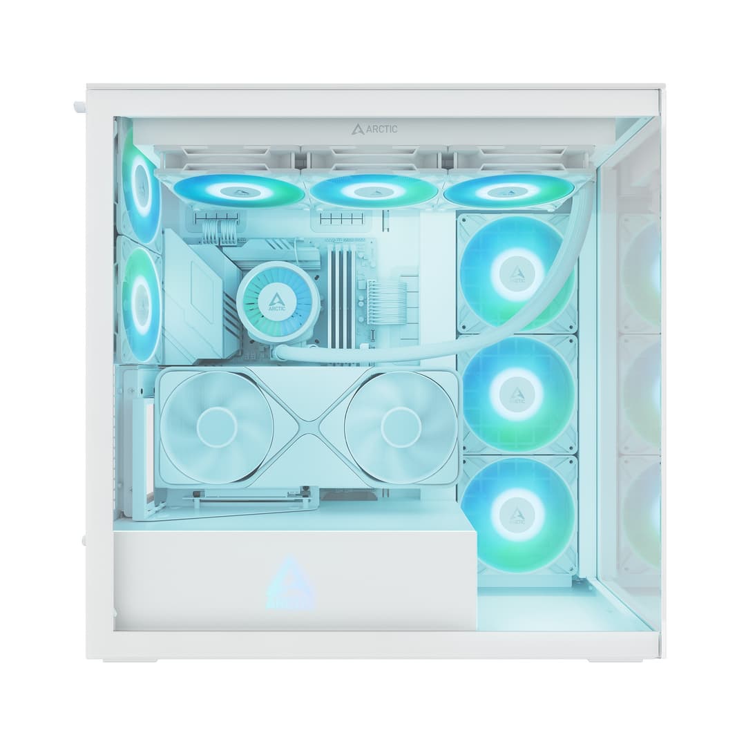 Arctic Xtender ARGB Tempered Glass w/ Vertical GPU Mount Mid Tower PC Case - White - Image 6