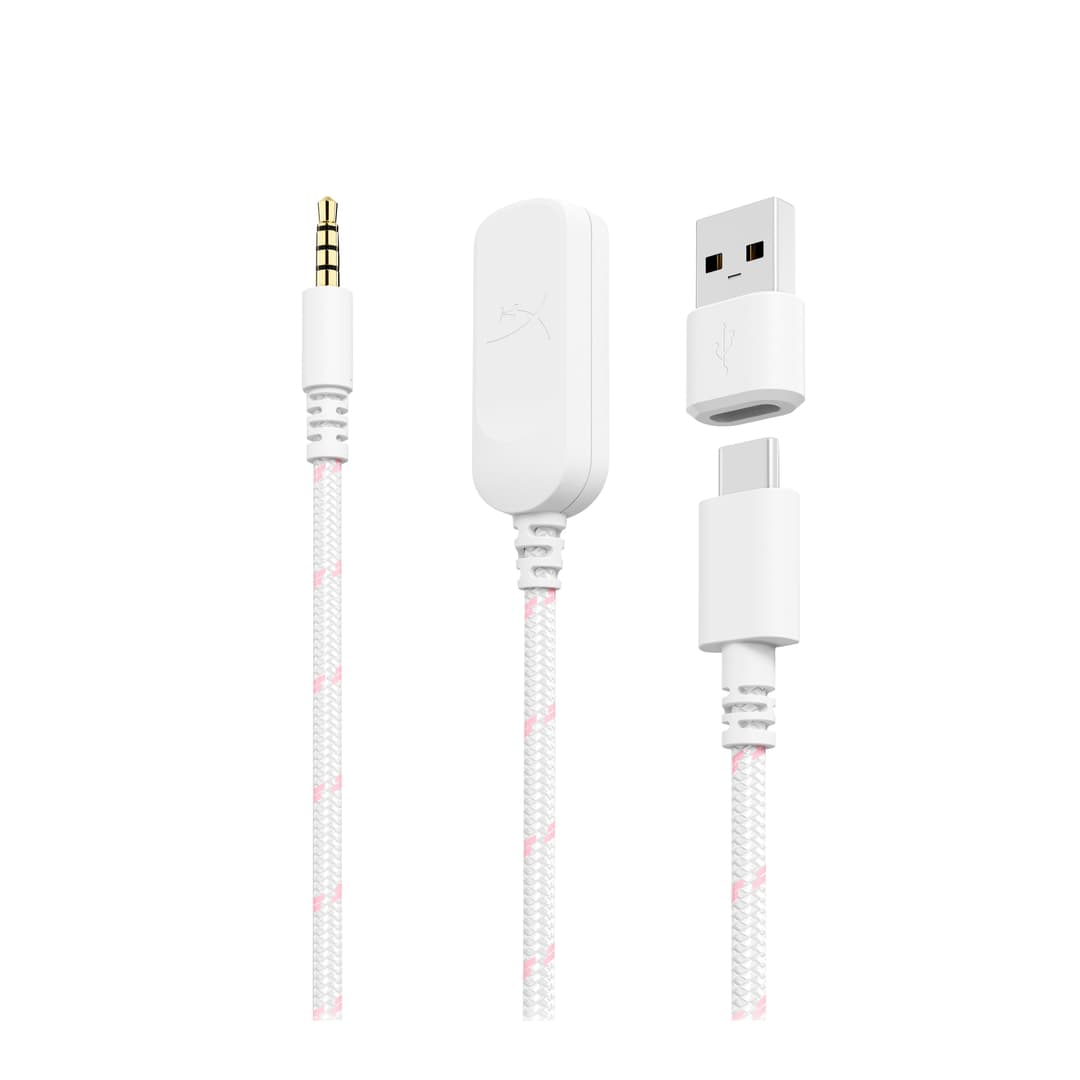 HyperX Cloud III Wired Gaming Headset - White/Pink - Image 3