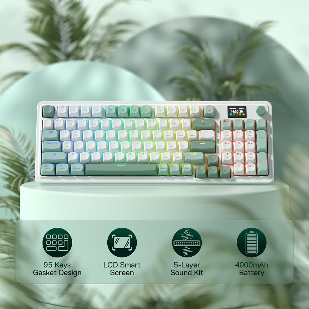 Redragon K719 Wireless Gasket Gaming Keyboard - Jade Cloud - Image 2