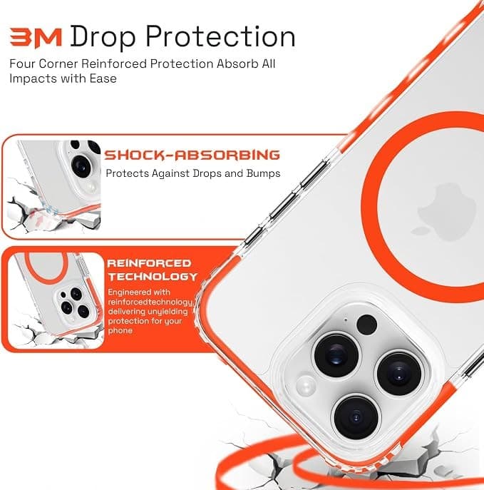 OX Grip Case for iPhone 15 Pro Max – Shockproof MagSafe Cover, Robin Red - Image 3