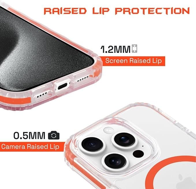 OX Grip Case for iPhone 15 Pro Max – Shockproof MagSafe Cover, Robin Red - Image 4