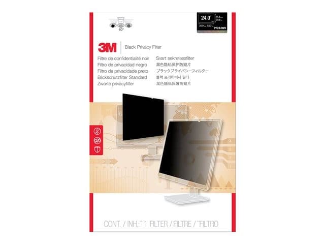 3M Privacy Filter 24" Display Black - Image 1