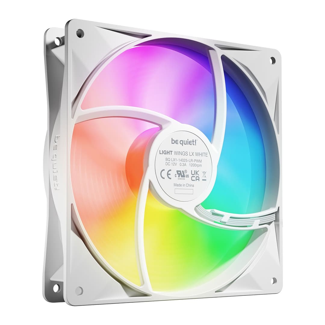 be quiet! Light Wings LX 140mm PWM ARGB 7 Blades Case Fan - White Triple Pack - Image 4