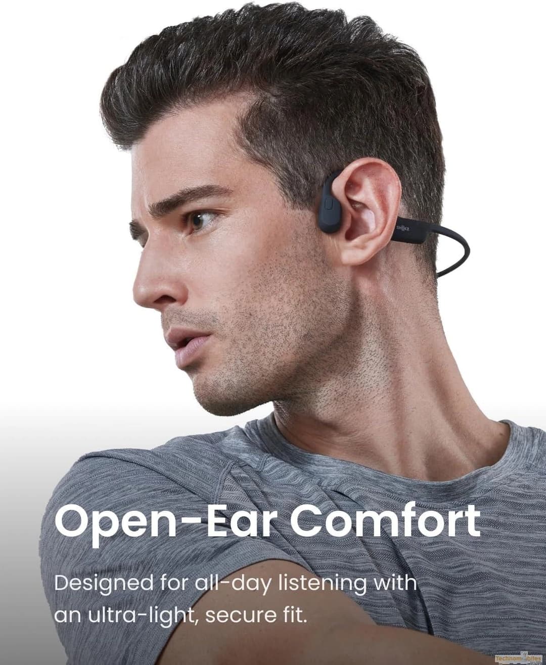 Shokz OpenRun SE Wireless Bluetooth Bone Conduction Sport Headphones Grey - Image 3