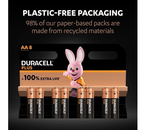DURACELL Plus AA Alkaline Batteries - Pack of 8 - Image 7