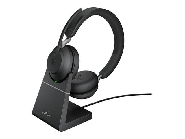 Jabra Evolve2 65 Stereo Wireless Headset - Black - MS Teams - USB-C - With Charging Stand - Image 2