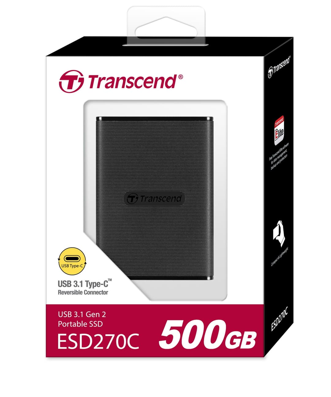 500GB Transcend ESD270C Portable SSD USB 3.1 Type-C Black - Image 4