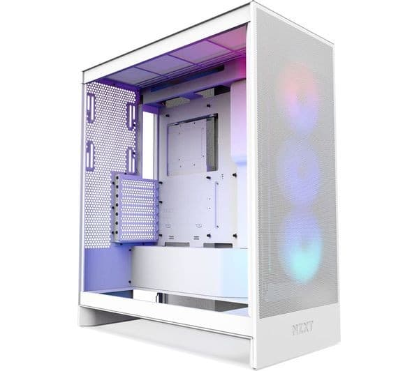 NZXT H7 Flow RGB ATX Mid-Tower PC Case White - Image 1