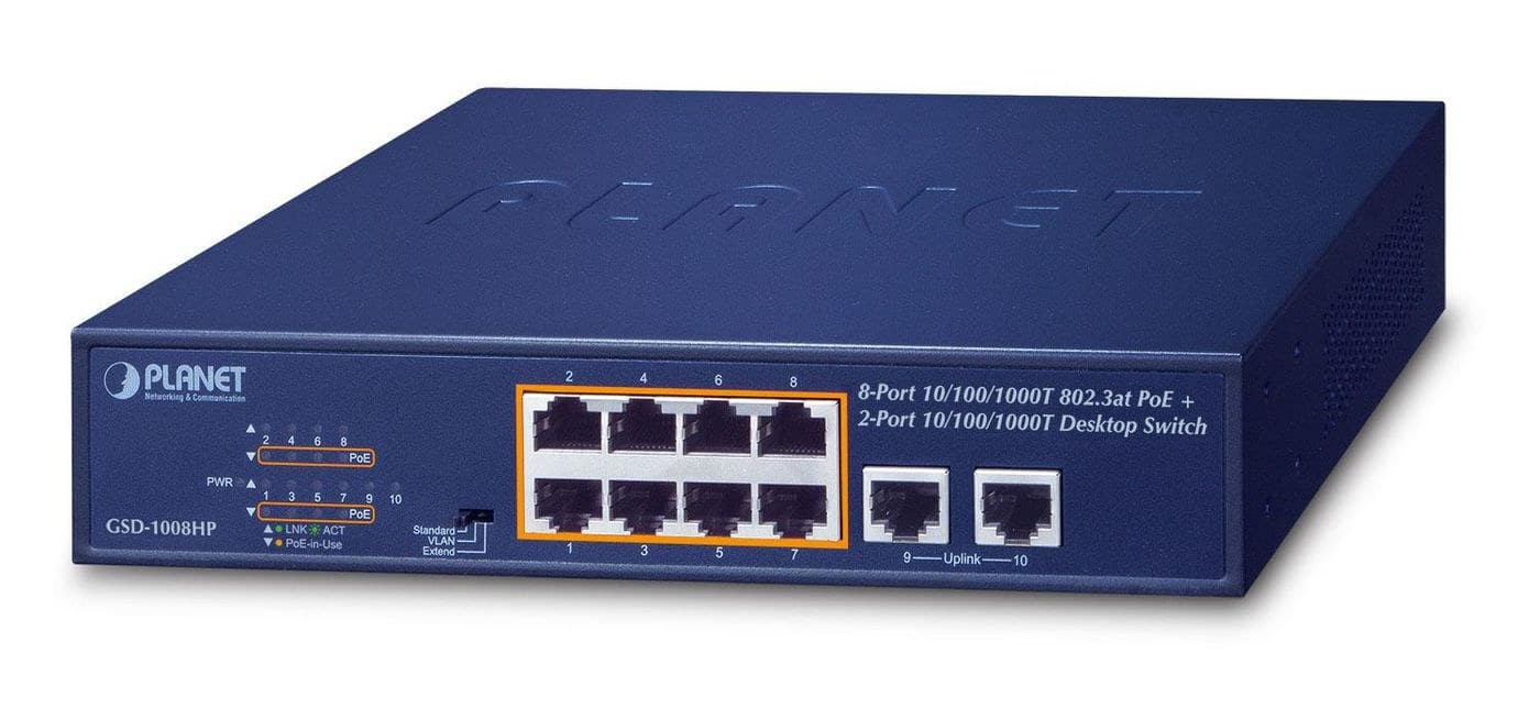 8-Port 10/100/1000T 802.3at