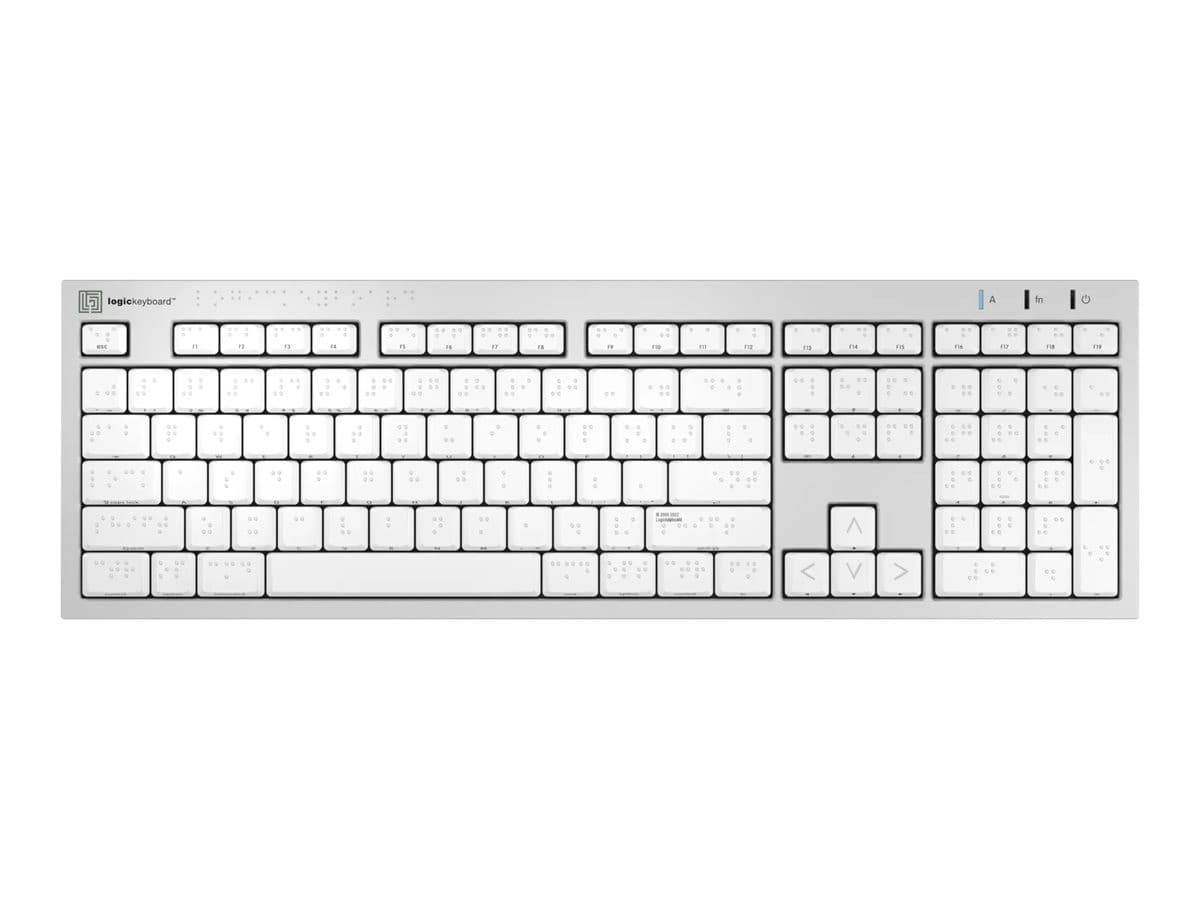 Logic Keyboards Slim Line Alba Braille Keyboard Silver