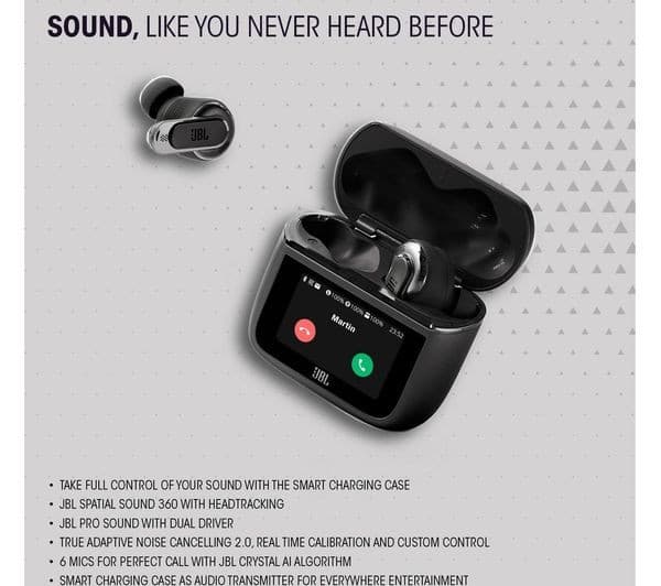 JBL Tour Pro 3 Wireless Bluetooth Noise-Cancelling Earbuds - Black - Image 7