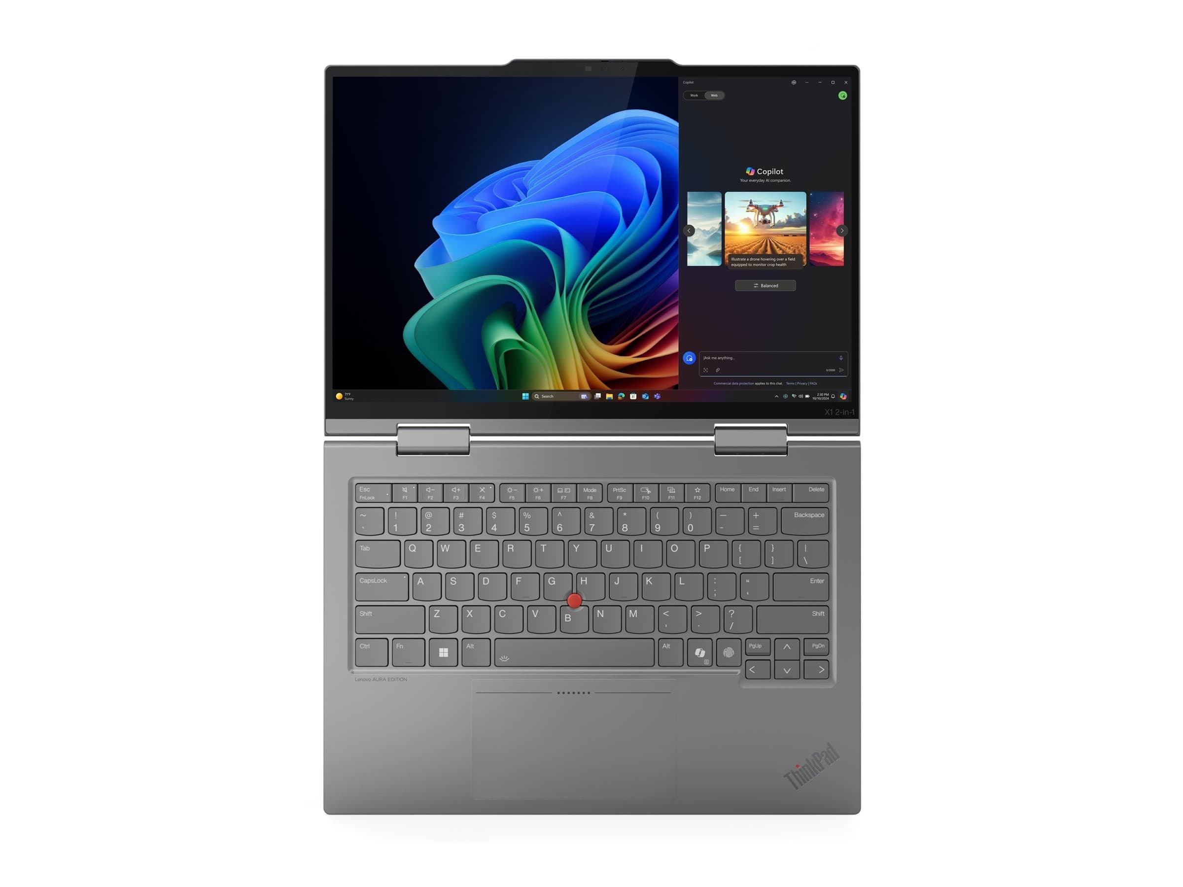 Lenovo ThinkPad X1 2-in-1 Gen 10 Aura Edition - AI PC - 14" - Intel Core Ultra 7 - 255U - Evo - 16 GB RAM - 512 GB SSD - 5G upgradable - UK
