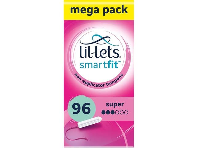 Lil-Lets Non-Applicator Super Tampons X 96 6 Packs of 16 Medium to Heavy Flow, 8210498P
