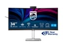 Philips 34B2U6603CH 34" Curved Ultrawide Monitor WQHD 3440 x 1440 120Hz Thunderbolt 4 5MP Webcam - Charcoal thumbnail 2
