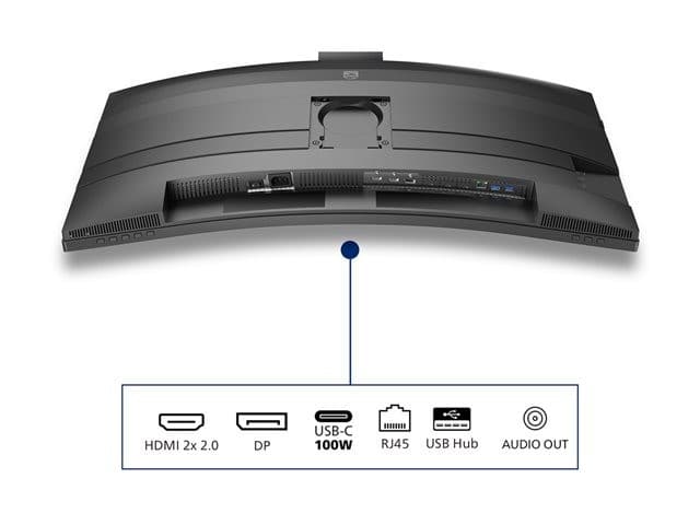 Philips 34B2U6603CH 34" Curved Ultrawide Monitor WQHD 3440 x 1440 120Hz Thunderbolt 4 5MP Webcam - Charcoal - Image 9
