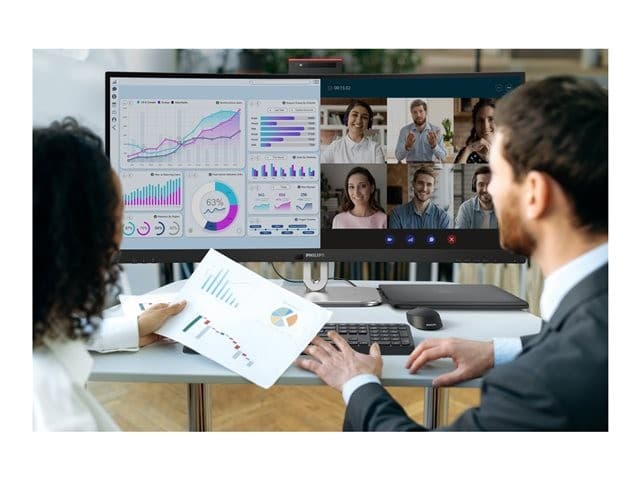 Philips 34B2U6603CH 34" Curved Ultrawide Monitor WQHD 3440 x 1440 120Hz Thunderbolt 4 5MP Webcam - Charcoal - Image 10