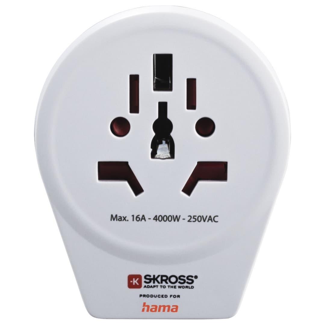 Hama World to Europe USB Travel Adapter, 1 x USB, White - Image 2