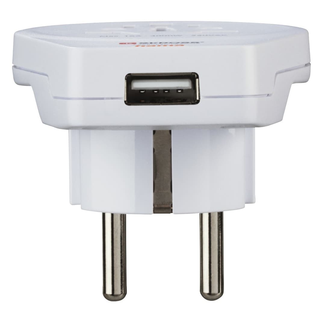 Hama World to Europe USB Travel Adapter, 1 x USB, White - Image 3