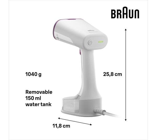 BRAUN Quickstyle 5 GS5011 Clothes Steamer - White & Purple - Image 3