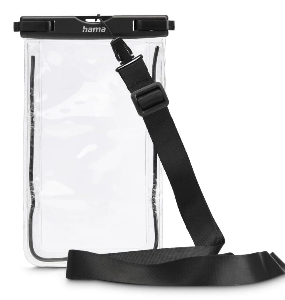 Hama Waterproof Mobile Phone Case for Phones up to 6.7", IPX8 Underwater Case with Strap for Hanging, Black