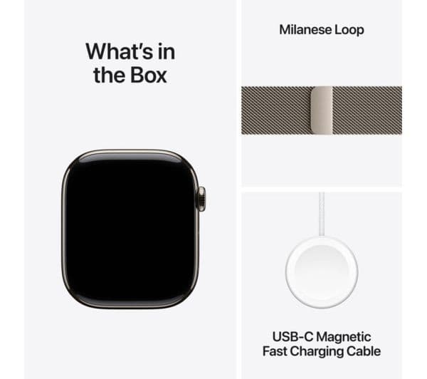 Apple Watch Series 11 GPS + Cellular 46mm Natural Titanium Case with Natural Milanese Loop - M/L - Image 9