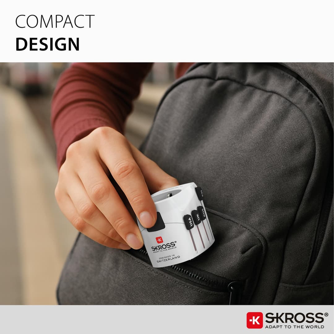 SKROSS PRO World + USB AC30PD Universal Travel Adapter - White - Image 7