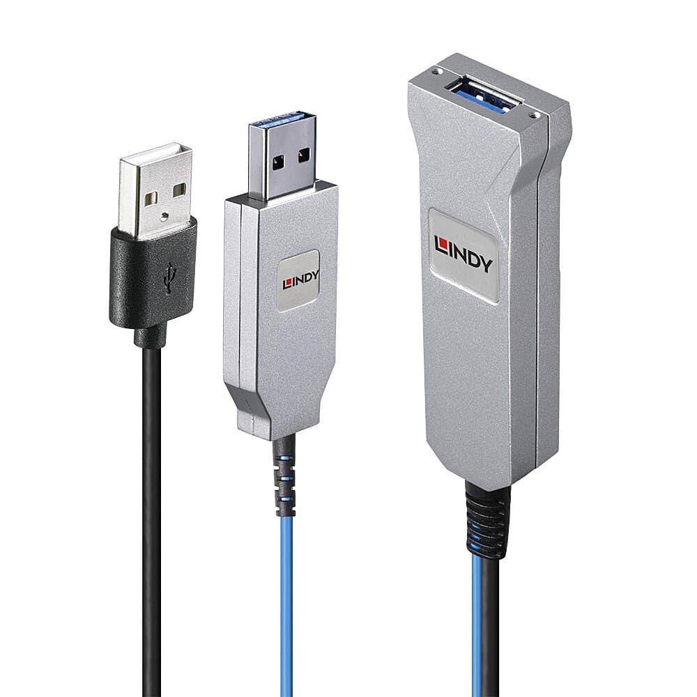 Lindy 30m Fibre Optic USB 3.0 Cable - Image 1