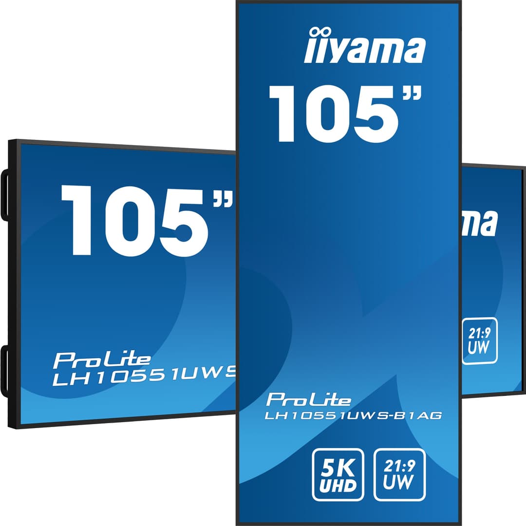 iiyama LH10551UWS-B1AG Signage Display Digital signage flat panel 2.66 m (104.7") LED 500 cd/m² UltraWide 5K HD Black 24/7 - Image 1