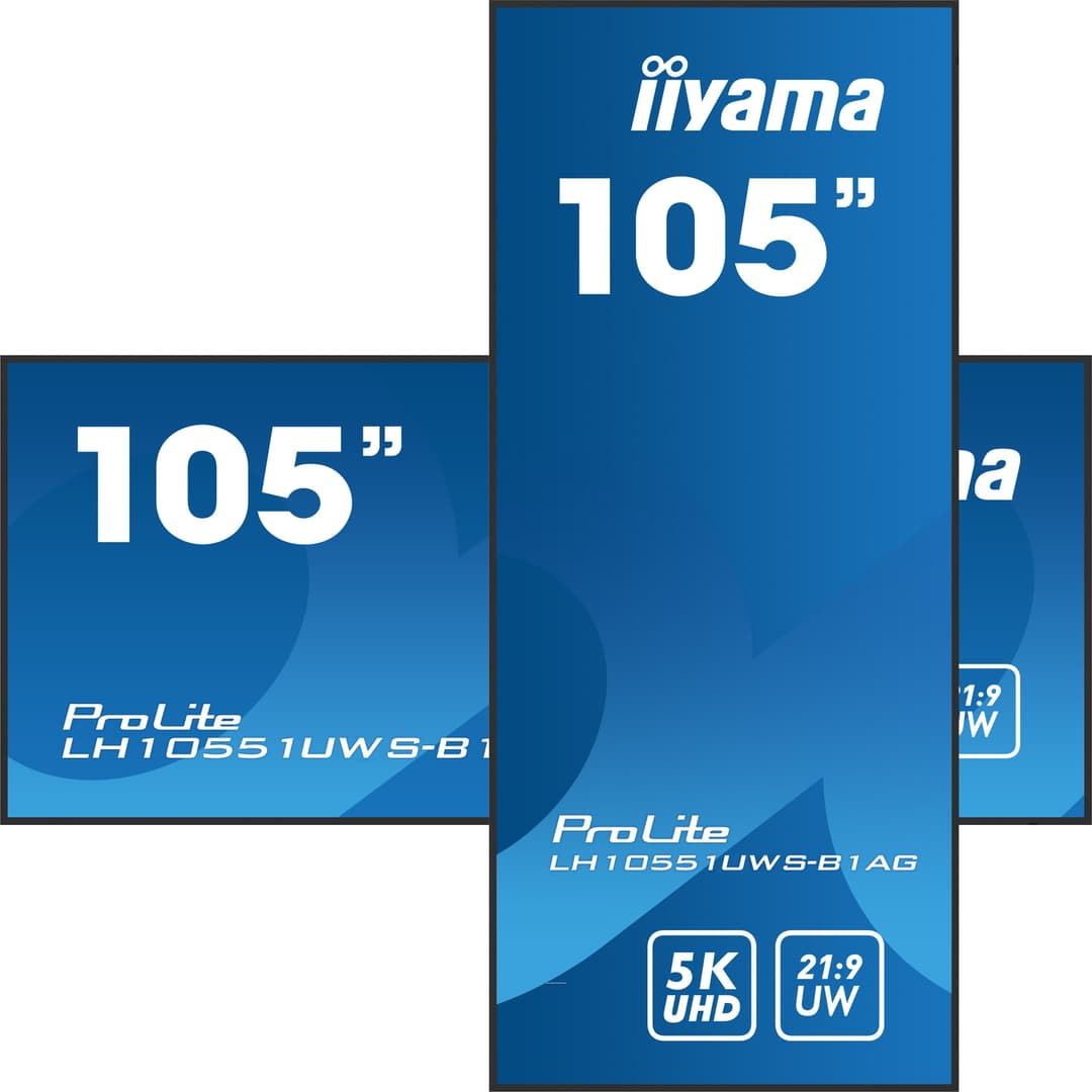 iiyama LH10551UWS-B1AG Signage Display Digital signage flat panel 2.66 m (104.7") LED 500 cd/m² UltraWide 5K HD Black 24/7 - Image 3