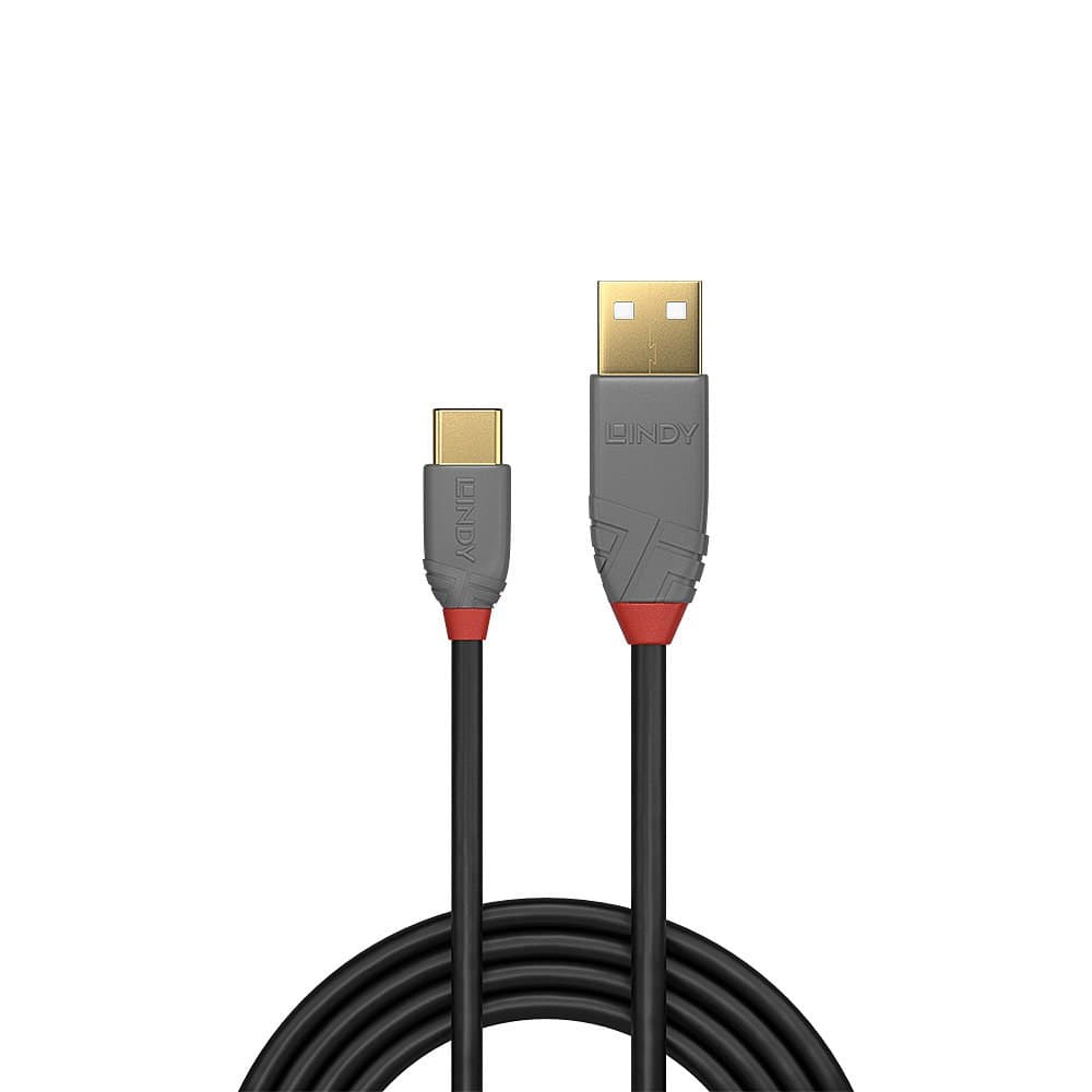 Lindy 2m USB 2.0 Type A to C Cable, Anthra Line - Image 2