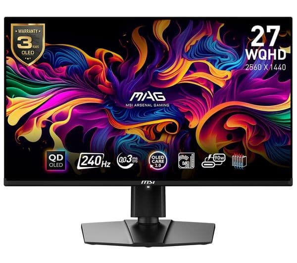 MSI MAG 271QPX QD-OLED E2 26.5" 240Hz WQHD Monitor Black - Image 1