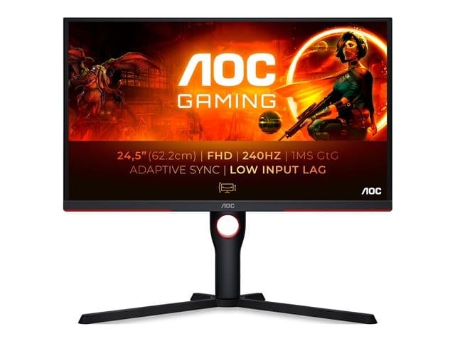 AOC 25G3ZM 25" Full HD Monitor Black Red - Image 2