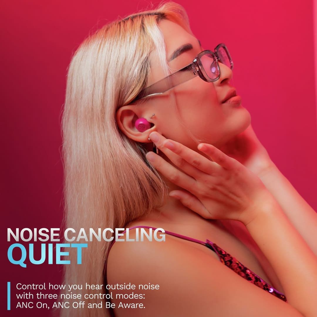 JLab Go Pop ANC True Wireless Earbuds - Fuchsia - Image 3