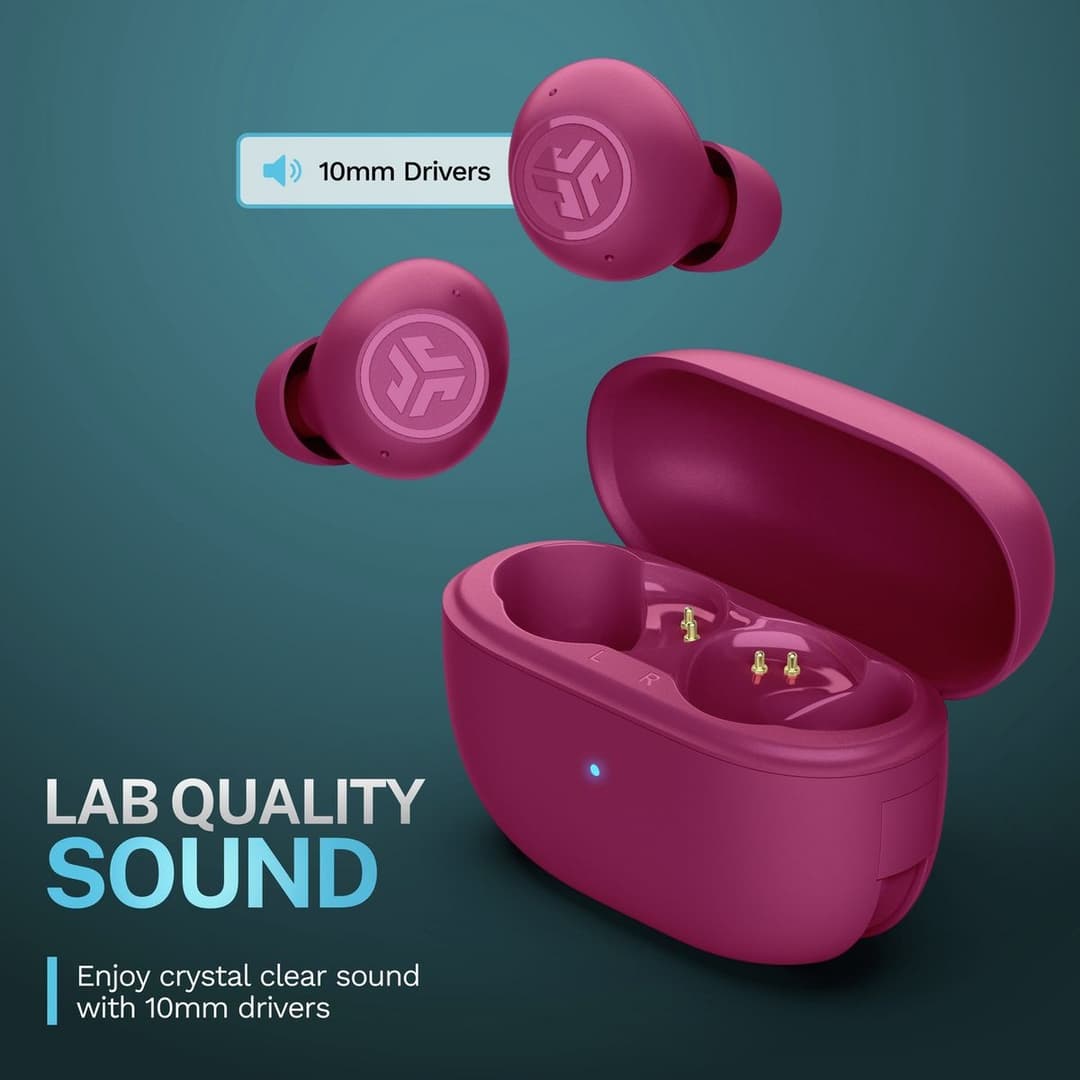 JLab Go Pop ANC True Wireless Earbuds - Fuchsia - Image 5
