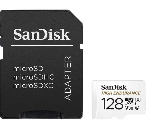 SanDisk High Endurance microSDXC Class 10 UHS-I U3 V30 Memory Card with SD Adapter 128GB