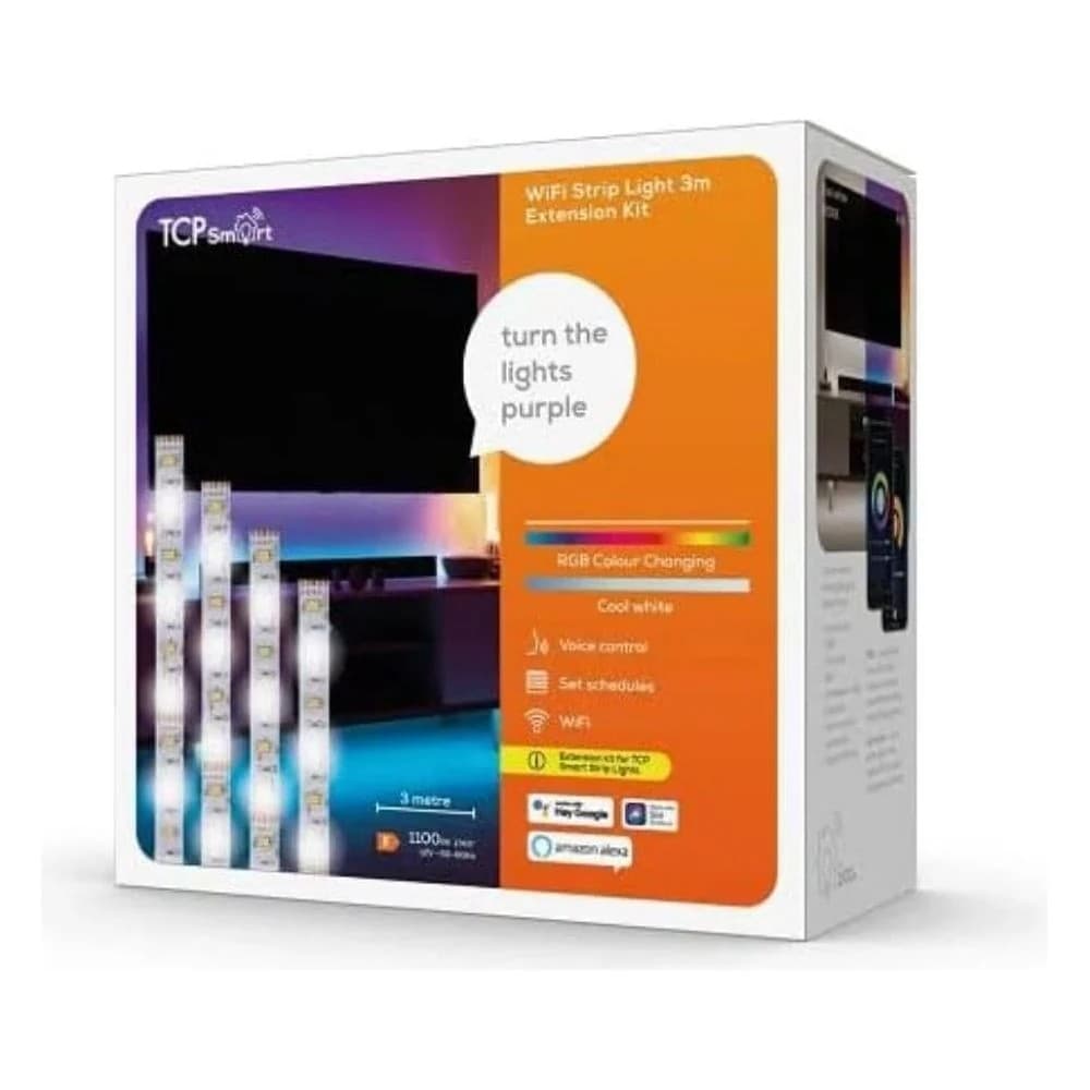 TCP Smart Wi-Fi RGBW LED Tape Light 3M, App & Voice Controlled Strip Light, IP20 UK Plug - Image 2