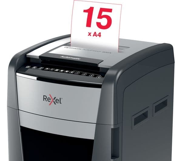 REXEL Optimum AutoFeed+ 600X Cross Cut Paper Shredder - Image 7