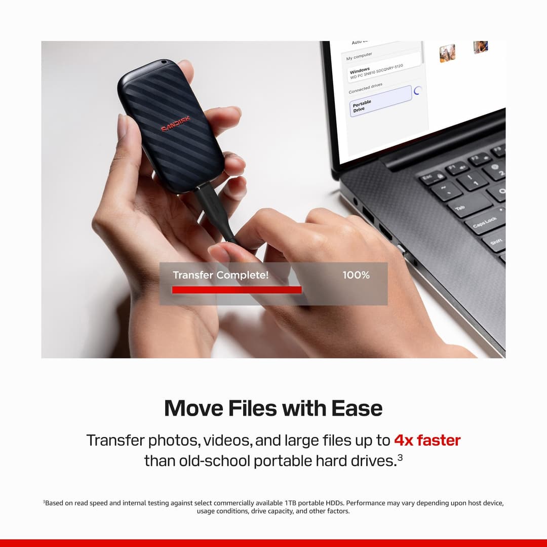 SANDISK SDSSDE10-1T00-G25 Portable Drive - Black - Image 3