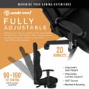 Anda seat Jungle 2 Medium Gaming Chair with Footrest - Black thumbnail 6