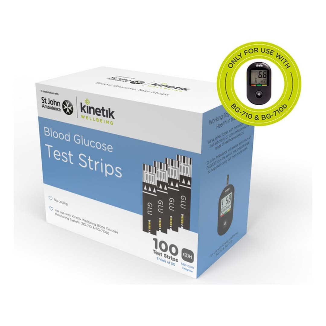 Kinetik Wellbeing Blood Glucose Test Strips Pack of 100 - Image 1