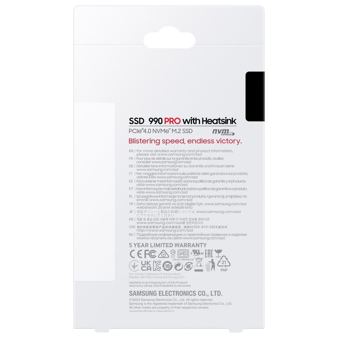 Samsung 990 PRO with Heatsink PCIe 4.0 NVMe M.2 2280 Internal SSD for PC & PS5 - 2TB - Image 9