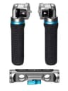 KONDOR BLUE | Pro Pivot Rosette Grip Set & Dual Rod Clamp | 30-Position ARRI-Style Rosettes, Ergonomic Rubber Grips, Left/Right Compatible | Space Gray
