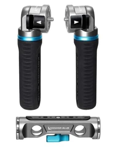 KONDOR BLUE | Pro Pivot Rosette Grip Set & Dual Rod Clamp | 30-Position ARRI-Style Rosettes, Ergonomic Rubber Grips, Left/Right Compatible | Space Gray - Image 2