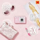 Kodak PixPro Friendly Zoom FZ55 16MP 1080p Full HD Digital Camera with 5X Optical Zoom Vlogging Camera - Pastel Pink thumbnail 3
